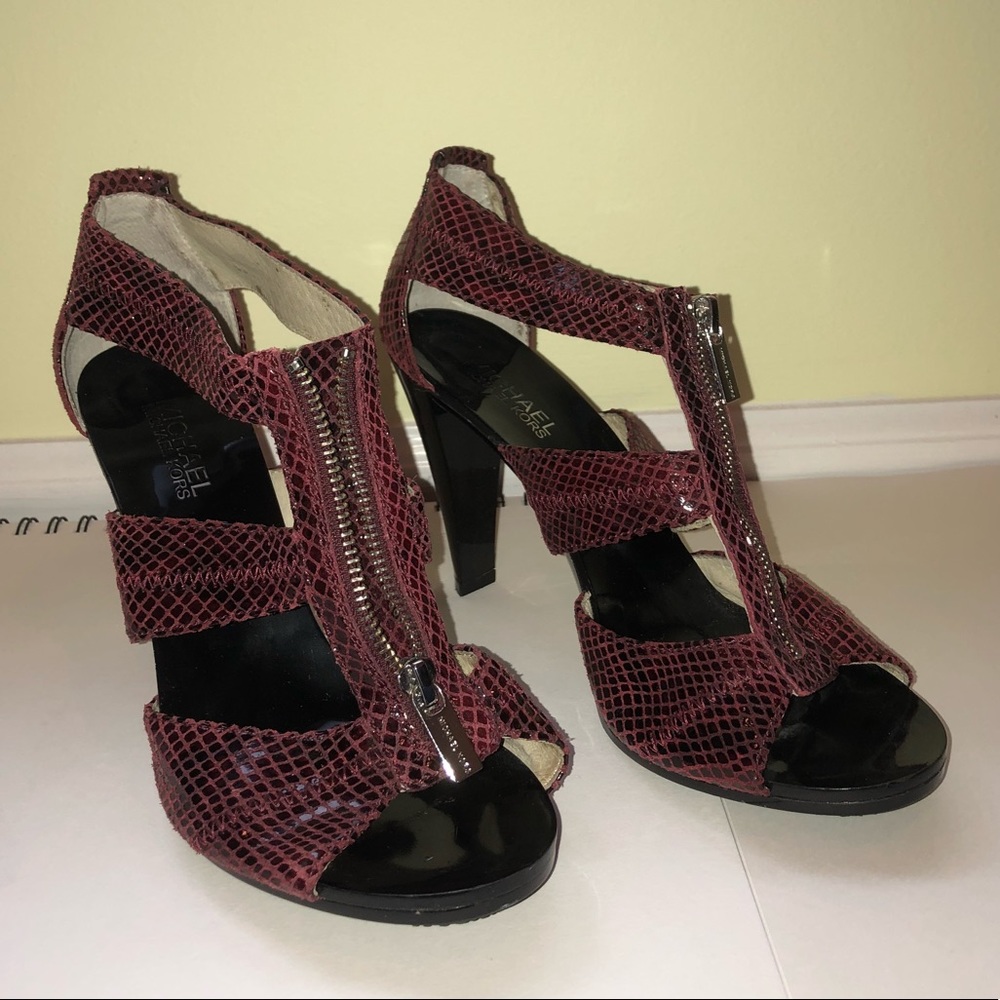 Michael by Michael Kors burgundy zipper heels